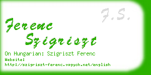 ferenc szigriszt business card
